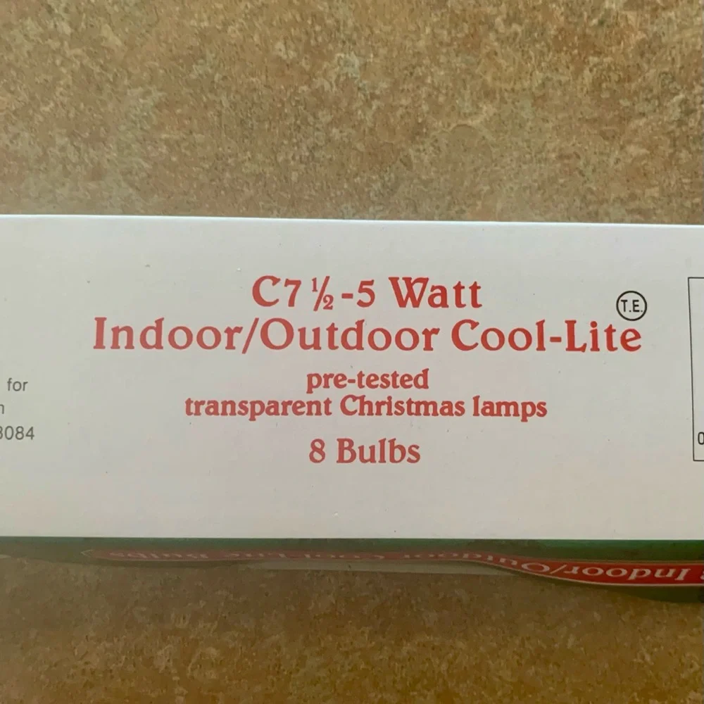 Vintage Trim A Home C7.5-5W Replacement Red Christmas Bulbs